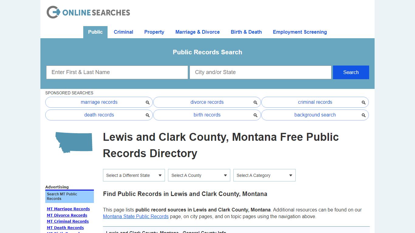 Lewis and Clark County, Montana Public Records Directory