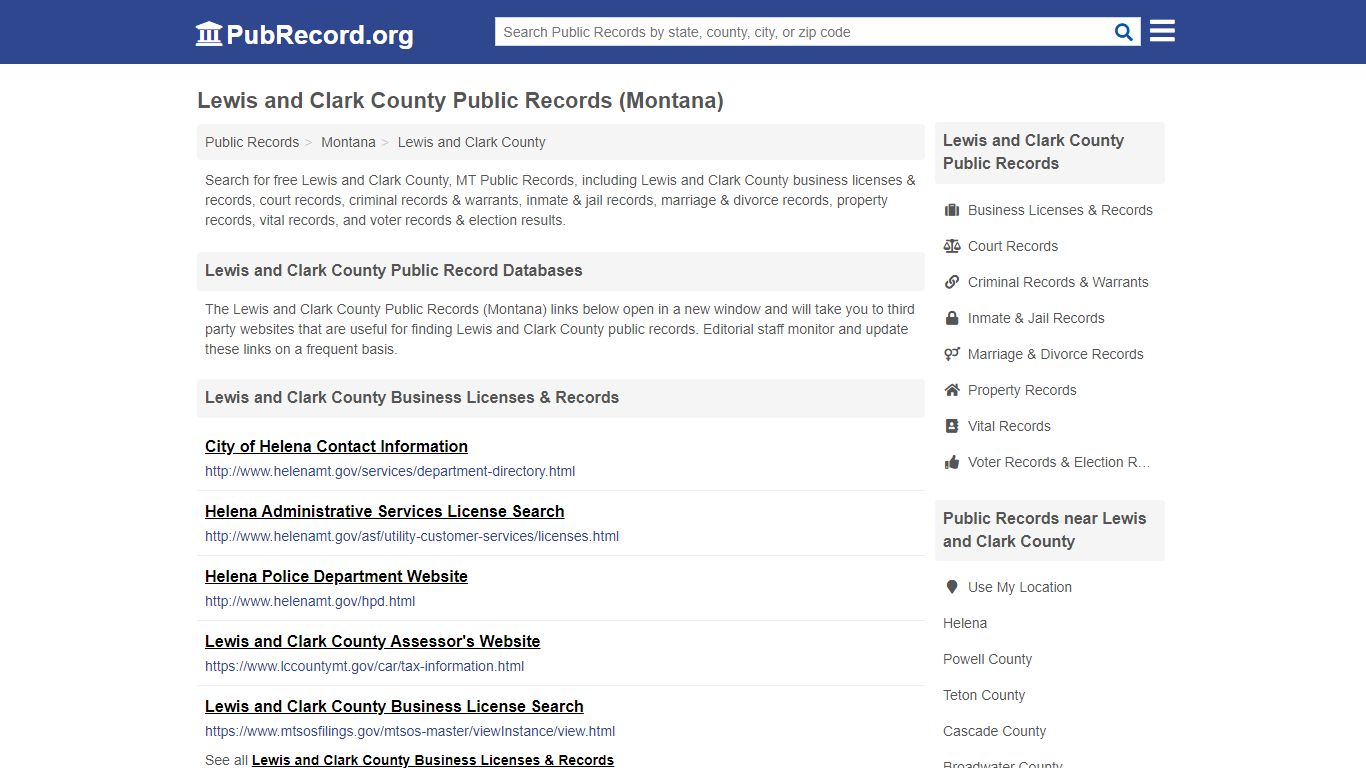 Lewis and Clark County Public Records (Montana)