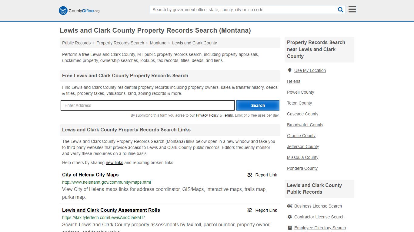 Lewis and Clark County Property Records Search (Montana)