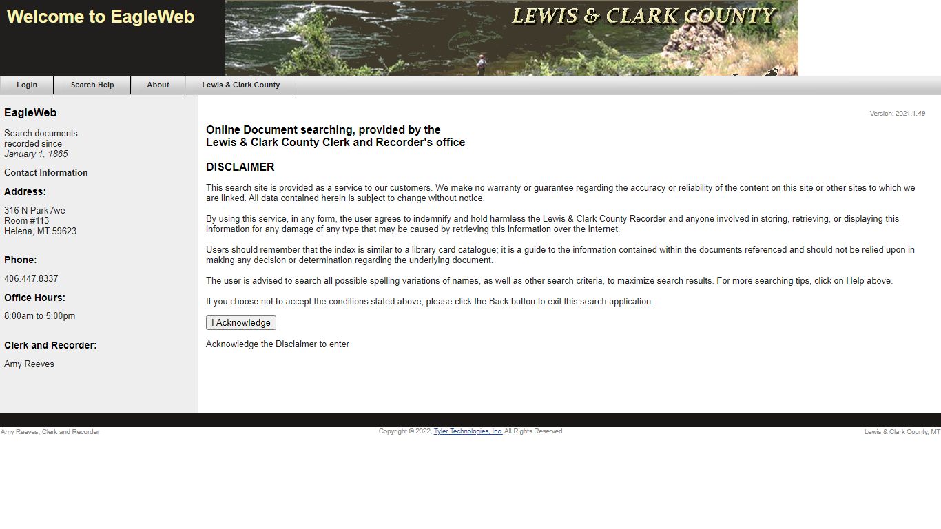 Lewis & Clark County - Disclaimer